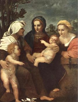 安德烈 德爾 薩托 Madonna and Child with Sts Catherine, Elisabeth and John the 安德烈 德爾 薩托 Madonna and Child with Sts Catherine, Elisabeth and John the